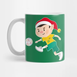 Australia football Christmas elf. Football Qatar World Cup soccer T-Shirt Mug